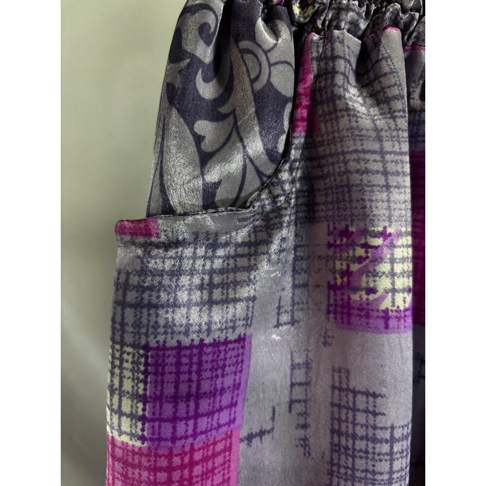 Earthbound Trading Co Harem Pants Womens Small Purple Boho Festival Paisley - Picture 3 of 6
